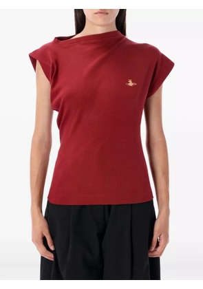 Vivienne Westwood Hebo asymmetric-neck ribbed sweater - Red