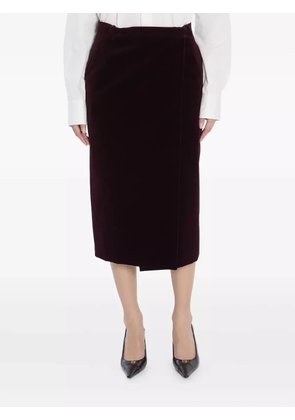 Saint Laurent velvet midi skirt - Red
