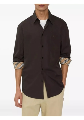 Burberry embroidered cotton shirt - Brown