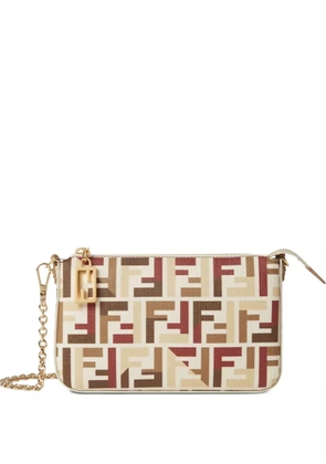 FENDI FF-monogram clutch bag - Neutrals