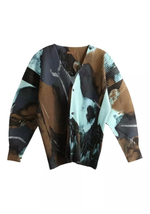 Homme Plissé Issey Miyake pleated print cardigan - Blue