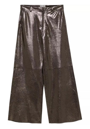 Forte Forte texture leather trousers - Gold