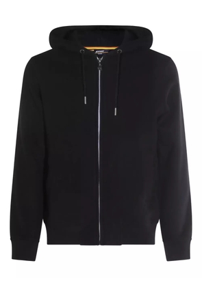 K-Way logo-patch zip-fastening hoodie - Black