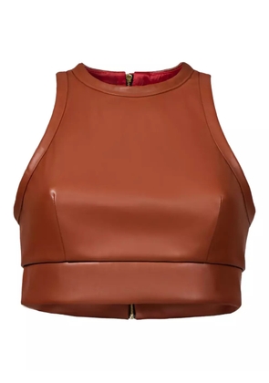 Lika faux-leather top - Brown