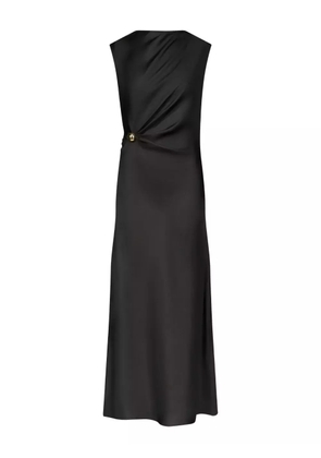 LouLou de Saison Roan metal-ornament silk dress - Black