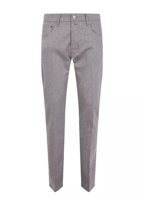 Jacob Cohën embroidered-pocket wool trousers - Grey