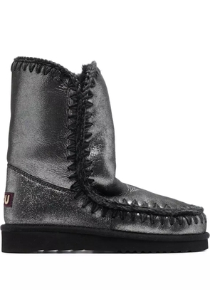 Mou metallic whipstitch-trim boots - Grey