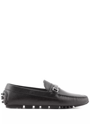 Emporio Armani logo-plaque leather driving shoes - Black