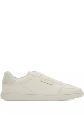 Ferragamo suede-panelled leather sneakers - White