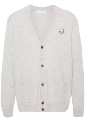 Maison Kitsuné Fox-motif wool cardigan - Grey