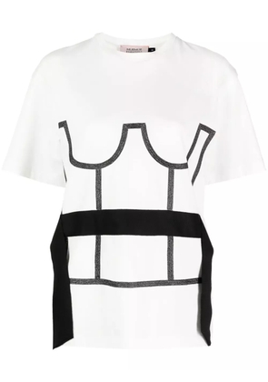 Murmur trompe l'oeil corset T-shirt - White