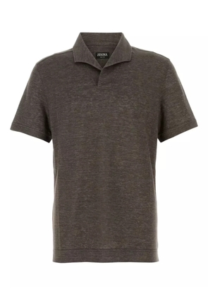 Zegna linen T-shirt - Brown