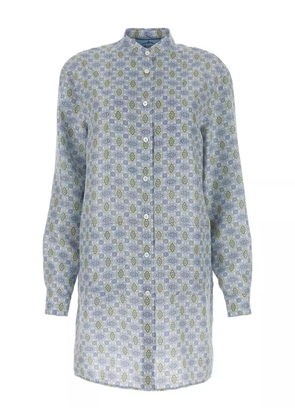 Prada printed silk shirt dress - Blue