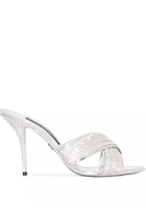 Dolce & Gabbana 85mm crystal-embellished sandals - Silver