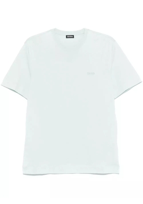 Zegna logo-embroidered T-shirt - Blue