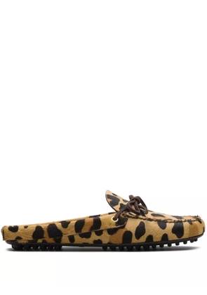 Car Shoe leopard-print slippers - Brown