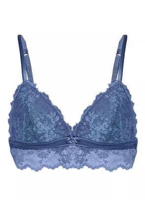 Emporio Armani triangular lace bra - Blue
