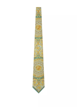 Versace Barocco-patterned silk tie - Green