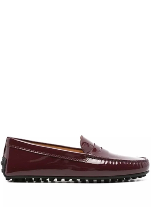 Tod's penny slot patent-leather loafers - Red