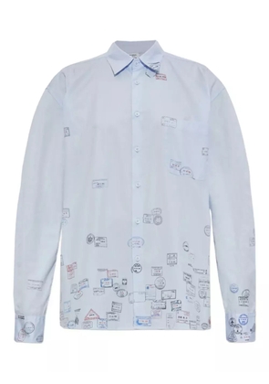 VETEMENTS passport-stamp print shirt - Blue