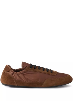 Prada Collapse Re-Nylon suede sneakers - Brown