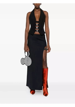 Coperni belted oval-buckle mini dress - Black