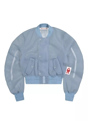 Walter Van Beirendonck semi-sheer bomber jacket - Blue