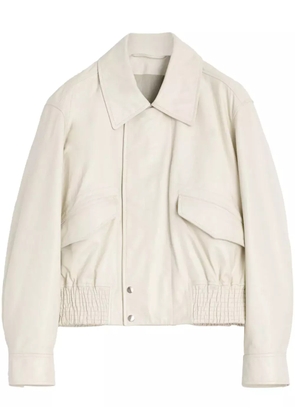 LEMAIRE leather bomber jacket - White