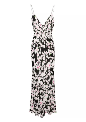 MSGM floral-print crepe maxi dress - Black