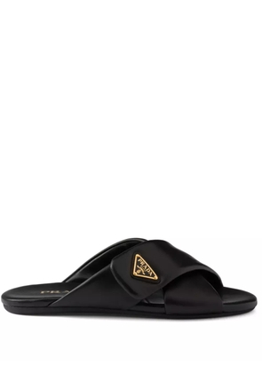Prada Padded nappa leather slides - Black