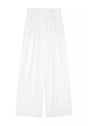 DRIES VAN NOTEN pleated wide-leg trousers - White