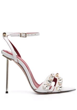 HARDOT Booty 120mm crystal-embellished sandals - White