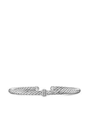 David Yurman sterling silver Cable Flex Station diamond bangle