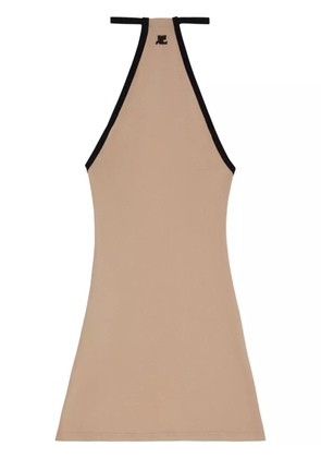 Courrèges Mini Dry logo-embroidered minidress - Neutrals