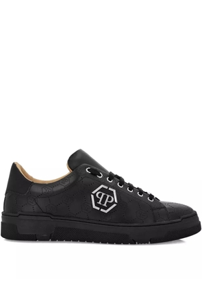 Philipp Plein monogram-plaque sneakers - Black