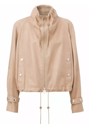 Burberry cropped leather jacket - Neutrals
