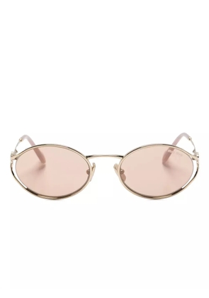Miu Miu Eyewear Miu Miu logo sunglasses - Gold