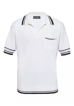 Dolce & Gabbana striped-trim polo-neck top - White