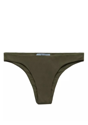 Prada high-cut fine-ribbed bikini bottoms - Green