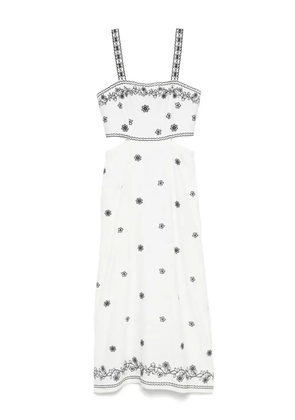 Maje embroidered cut-out maxi dress - White