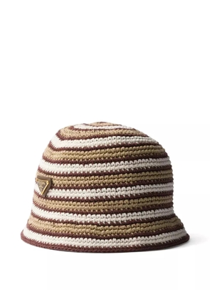 Prada crochet bucket hat - Neutrals