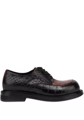 Moschino crocodile-embossed derby shoes - Black