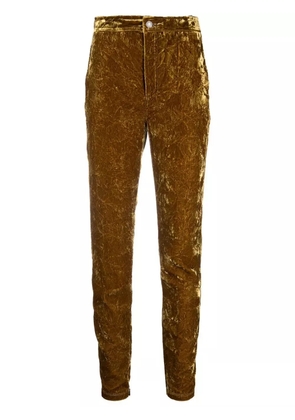 Saint Laurent velvet-effect slim-cut trousers - Green
