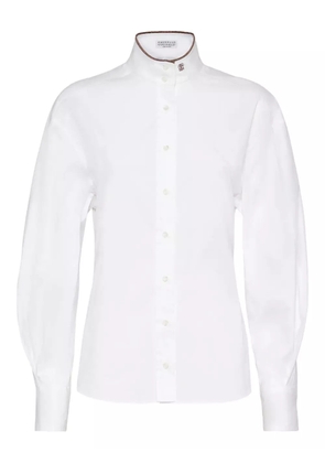 Brunello Cucinelli high-collar button-up shirt - White
