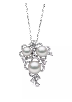 Yoko London 18kt white gold Petal Akoya-pearl and diamond pendant - Silver