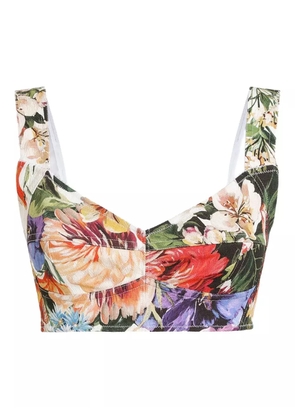 Dolce & Gabbana floral-print bralette top - White
