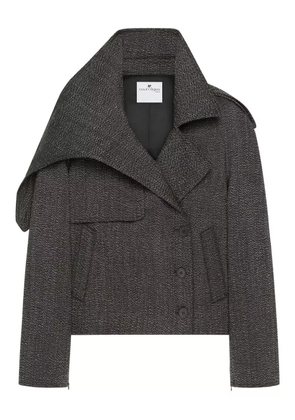 Courrèges oversized-collar cropped jacket - Grey