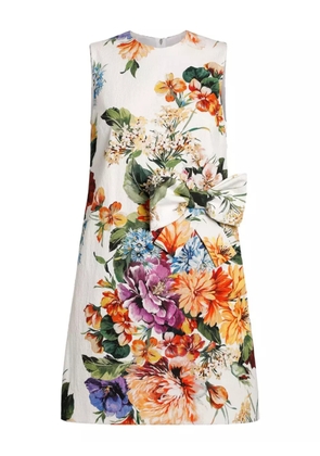 Dolce & Gabbana floral-print mini dress - White