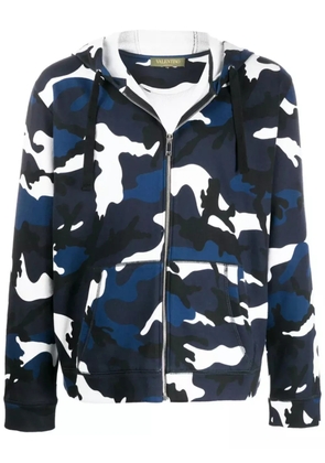 Valentino Garavani camouflage-print hoodie - Blue