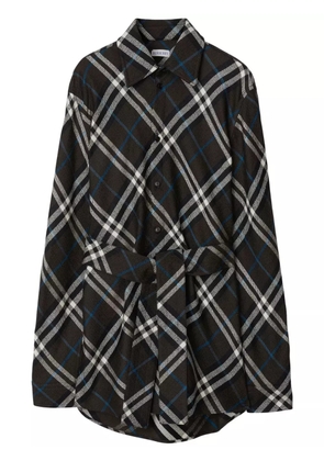 Burberry check-pattern belted shirt - Black